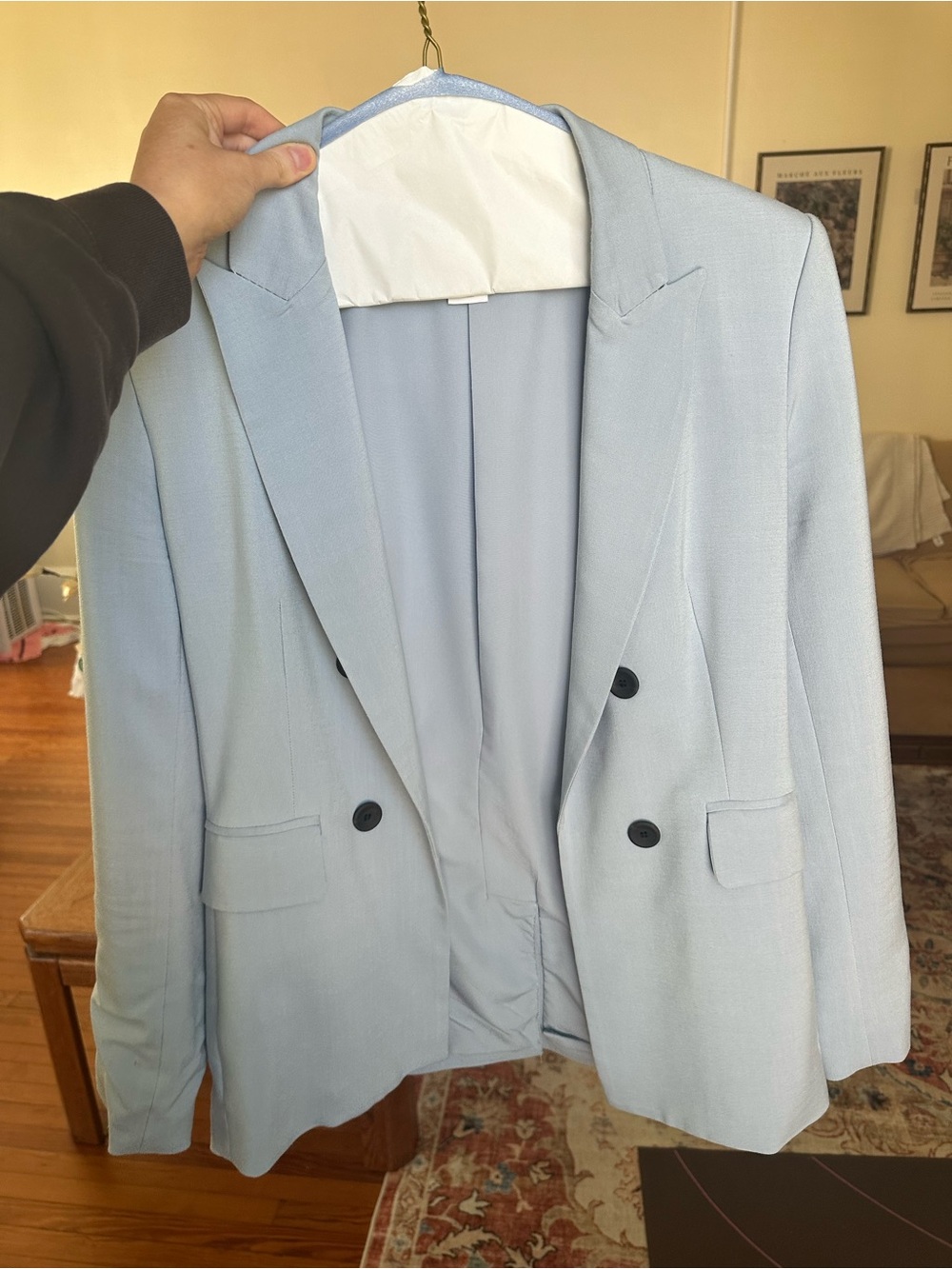 House of Harlow 1960 Light Blue Double-Breasted Blazer
